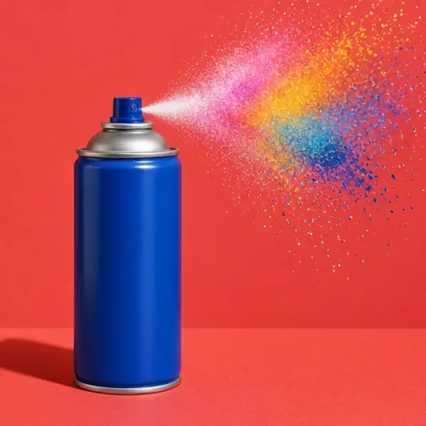 Spray can with color burst